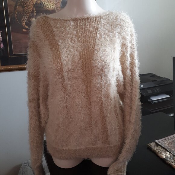 Sweater - Creamy Beige and Gold - Sz M/L - GED London - Picture 1 of 5